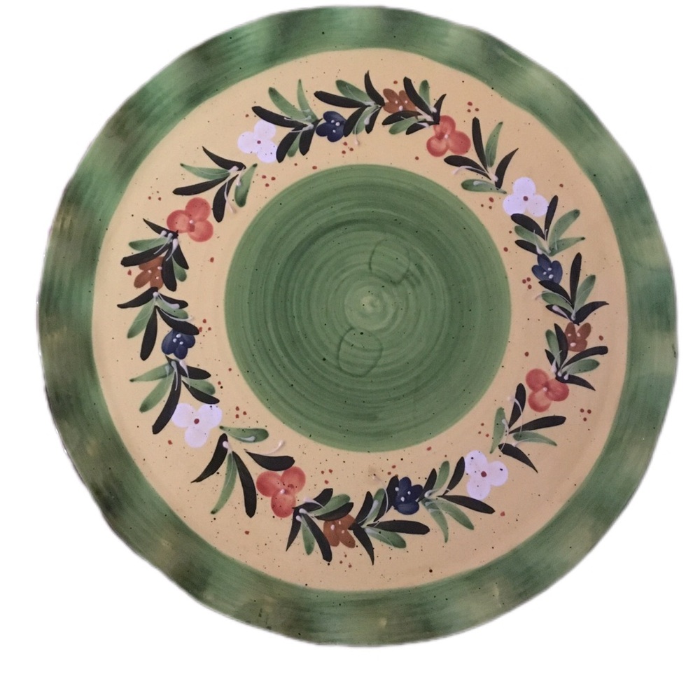 Floral Green Dinner Plate